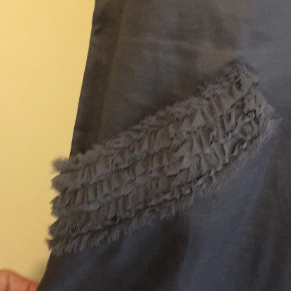 Grey ruffled sheath dress. Size 2 Ann Taylor Loft - Picture 3 of 3